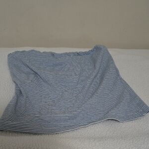 Brandy Melville Blue and White Asymmetrical Wrap Top